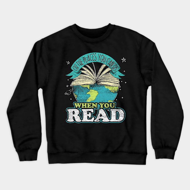 reading book retro Crewneck Sweatshirt by ShirtsShirtsndmoreShirts